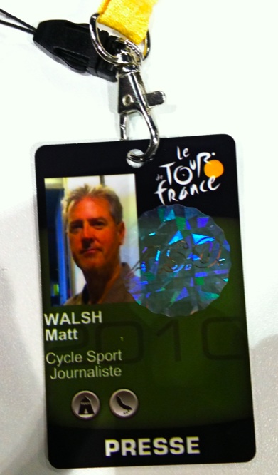 My Yellow jersey. A TDF press credential.