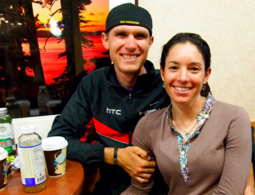 The Tour of California hotel latte. Tejay and girlfriend.